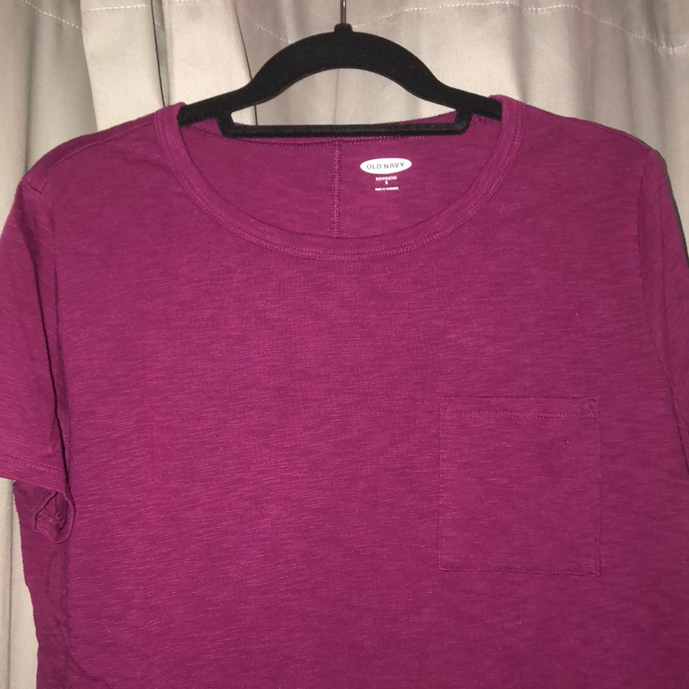 Berry colored pocket tee